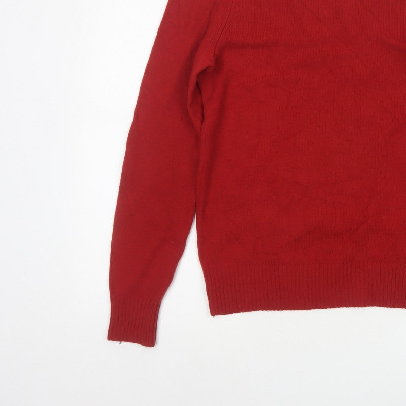 Gap Men Red XS Lambswool Crew Neck Pullover Jumper
