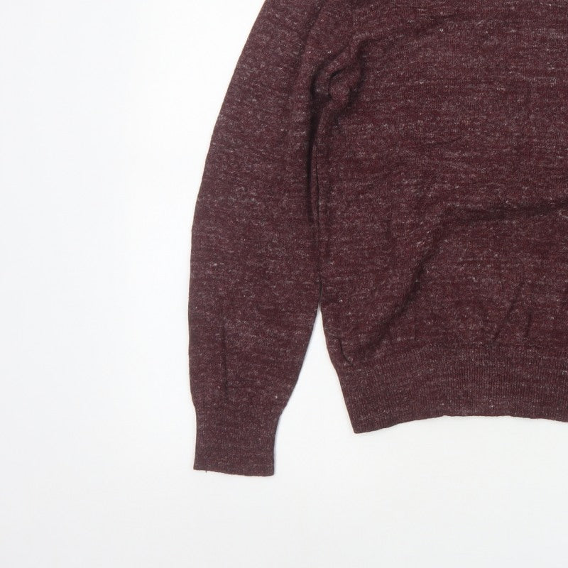Gap Men’s Red Marl V-Neck Knit Pullover Jumper XS