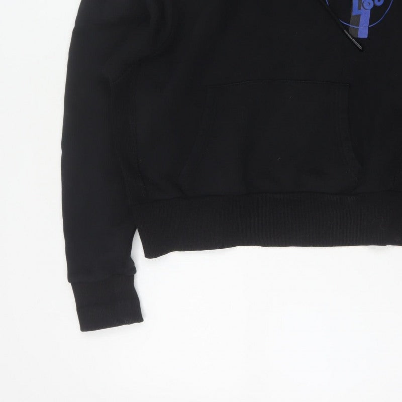Shoe Ba Loo Women’s Black M Pullover Hoodie Blue Logo 100% Cotton