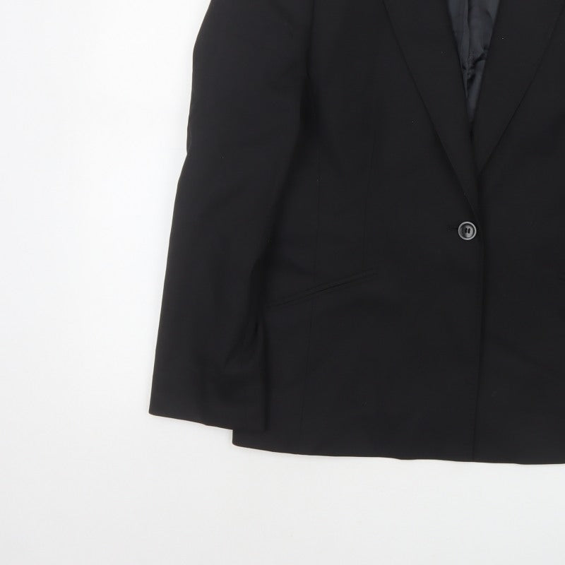Austin Reed Women’s Black Wool Blazer UK 14 38in Tailored