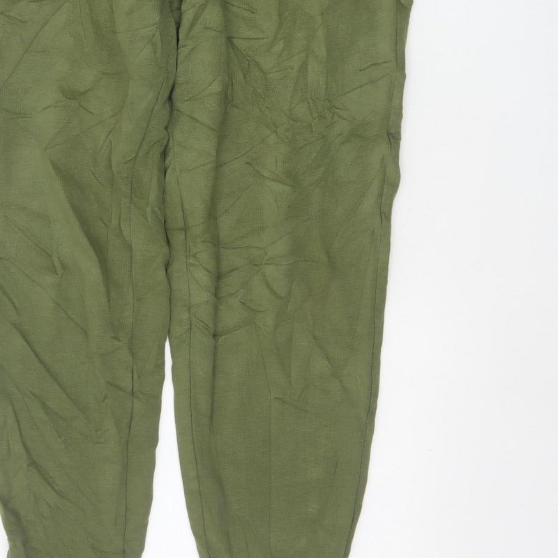 Marks & Spencer Womens Green Size 10 Drawstring Jogger Trousers