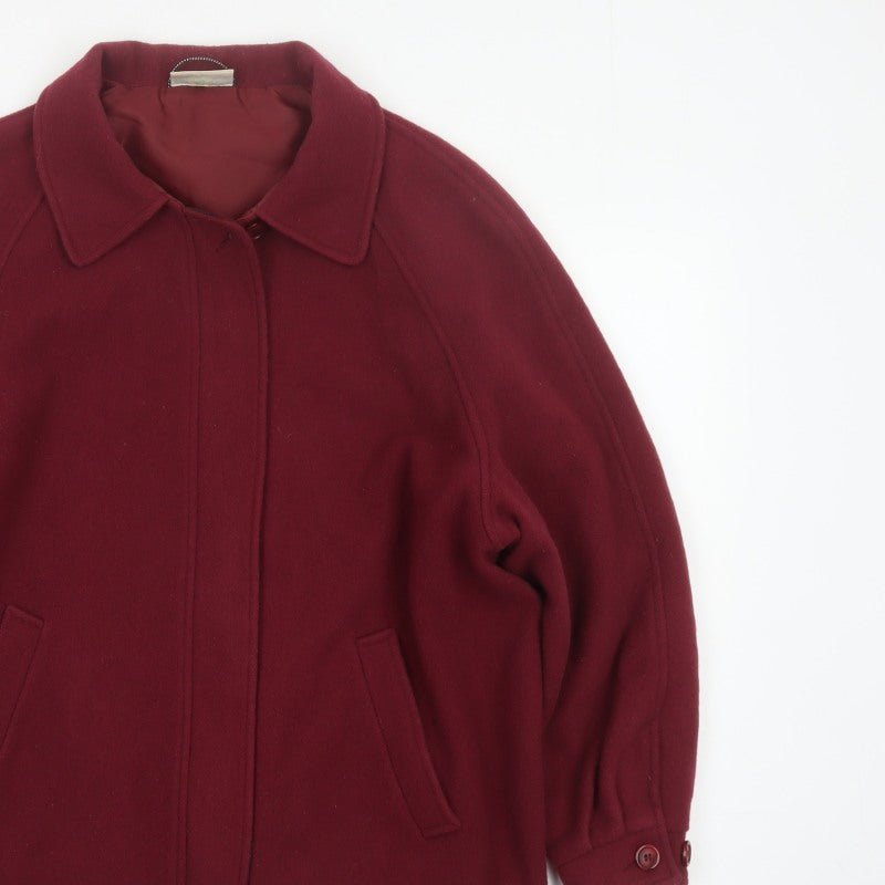 Edinburgh Women Red UK 14 Pure New Wool Vintage Basic Jacket