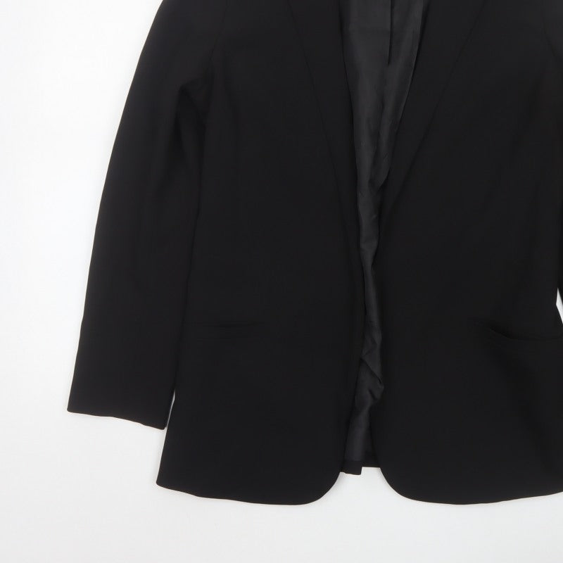 H&M Women’s Black UK 14 Regular Tailored Lined Blazer Jacket