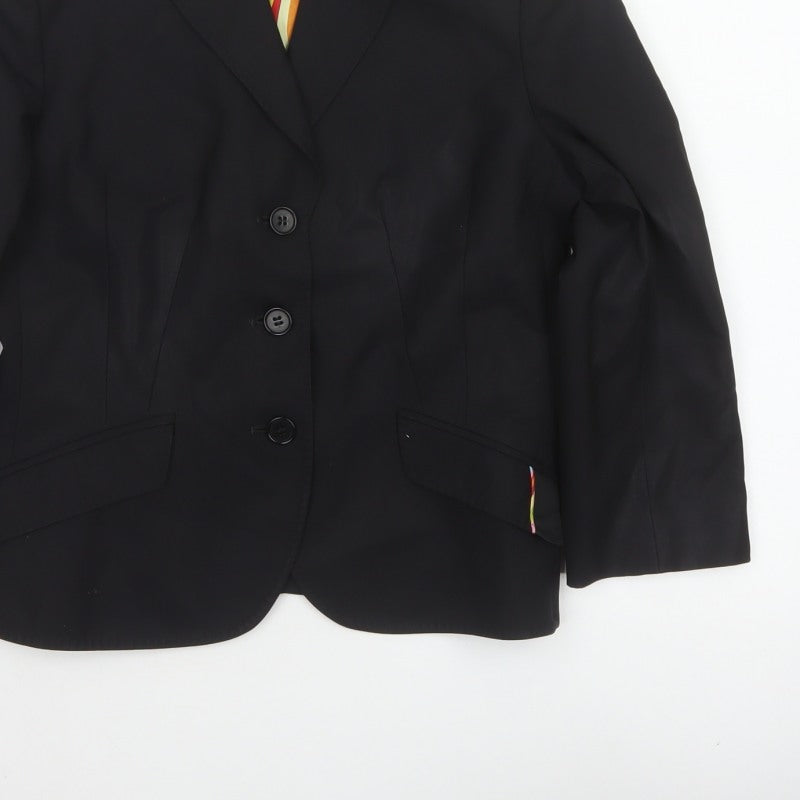 Paul Smith Women’s Black Blazer UK 14 Single-Breasted Lined