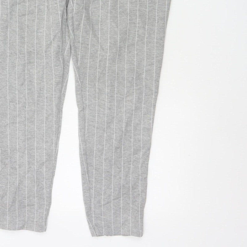 Topman Men Grey Pinstripe Drawstring Jogger Trousers Size M