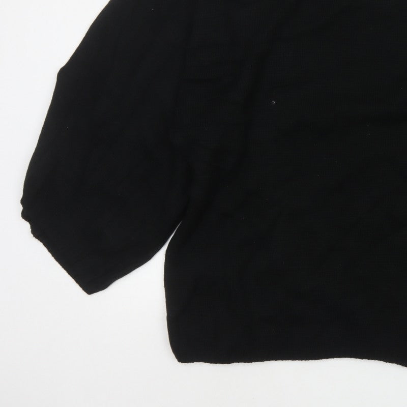 Boohoo Women Black M Oversized Balloon Sleeve Knit Jumper