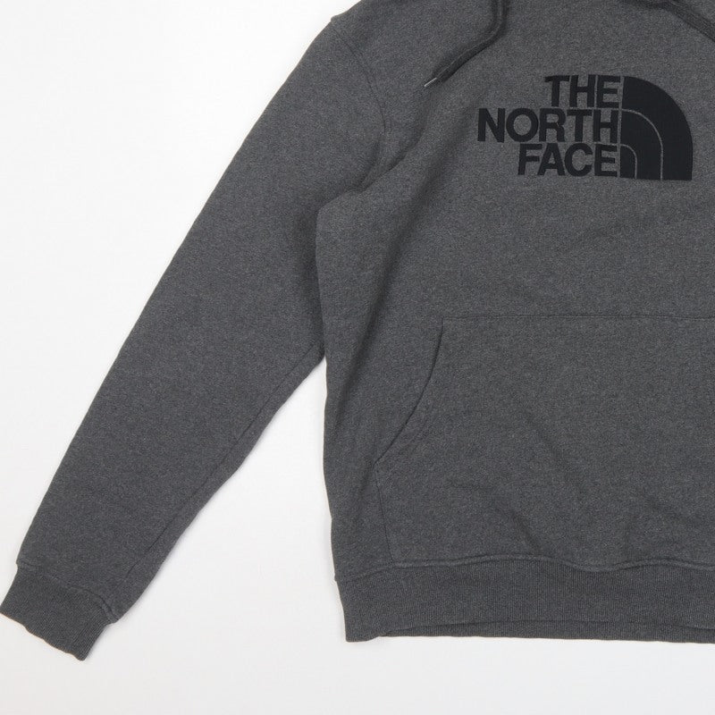 The North Face Men’s Grey L Pullover Hoodie Logo Fleece Pockets