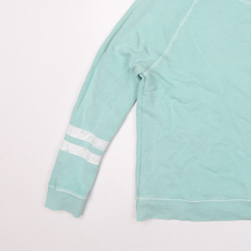 Hush Women’s Mint Green S Pullover Sweatshirt Raglan Stripe Cotton