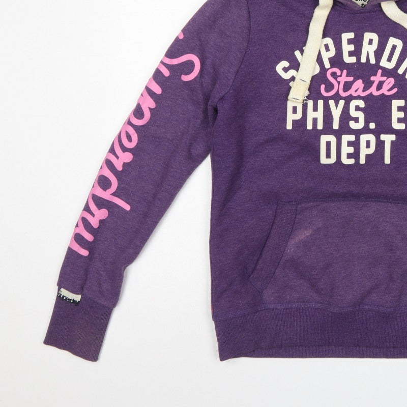 Superdry Teens Purple M Pullover Hooded Graphic Logo Hoodie