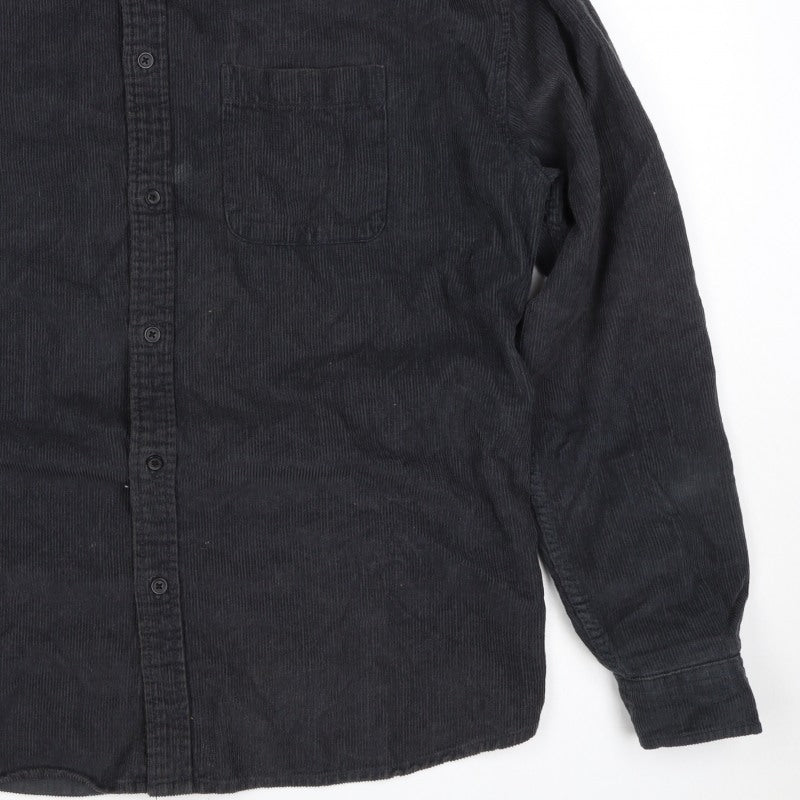 ASOS Design Men’s Black M Corduroy Button-Up Long Sleeve Shirt