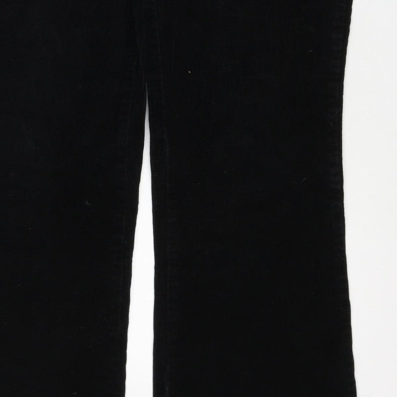 Dorothy Perkins Women Black UK 14 Corduroy Bootcut Stretch Trousers