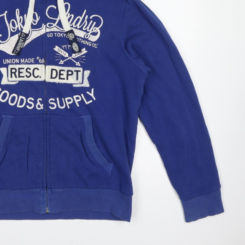 Tokyo Laundry Men’s Blue M Full Zip Graphic Lined Hoodie