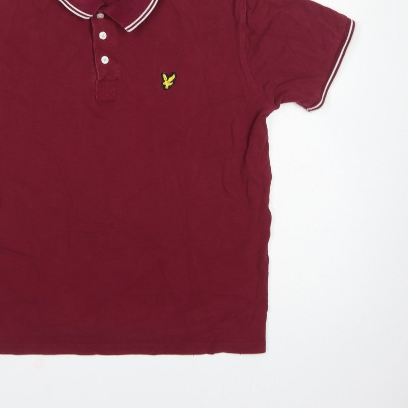 Lyle & Scott Men’s Red XL Logo Short Sleeve Polo Shirt