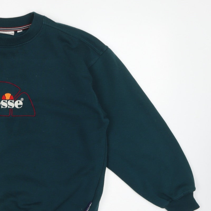 Ellesse Men’s Green M Vintage Logo Embroidered Crew Neck Sweatshirt