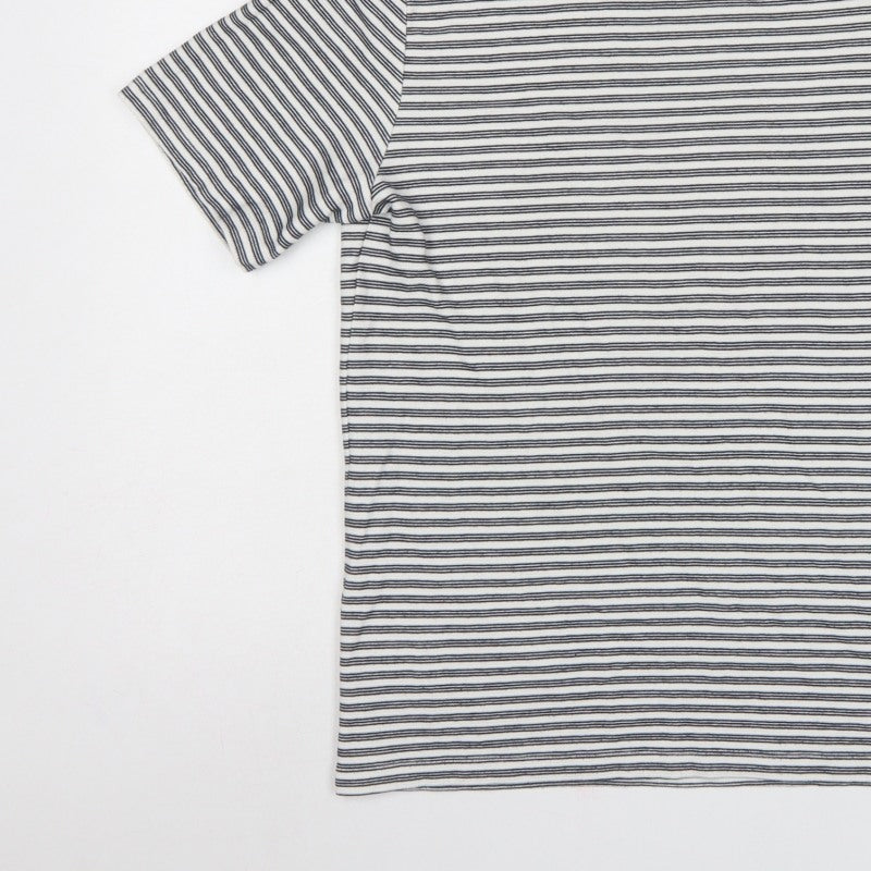 Reiss Men’s White Black Striped Crew Neck Jersey T-Shirt Size S