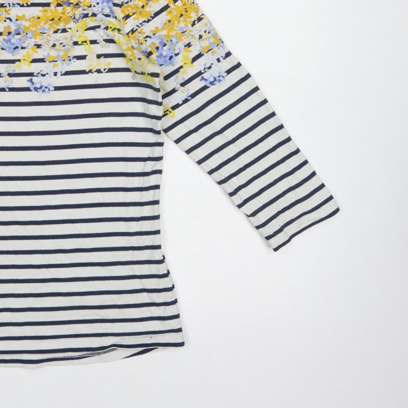 Joules Women’s Multicoloured UK 10 Jersey Floral Stripe Long Sleeve T-Shirt