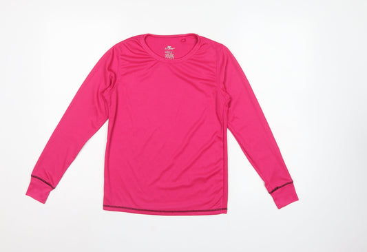 Crane Women’s Pink Size 8 Long Sleeve Athletic Gym Running T-Shirt