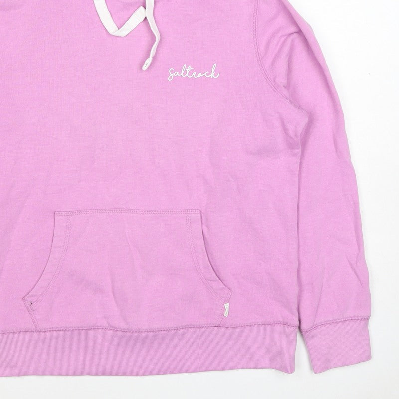 Saltrock Women Pink Size 12 Pullover Hoodie Logo Cotton Blend