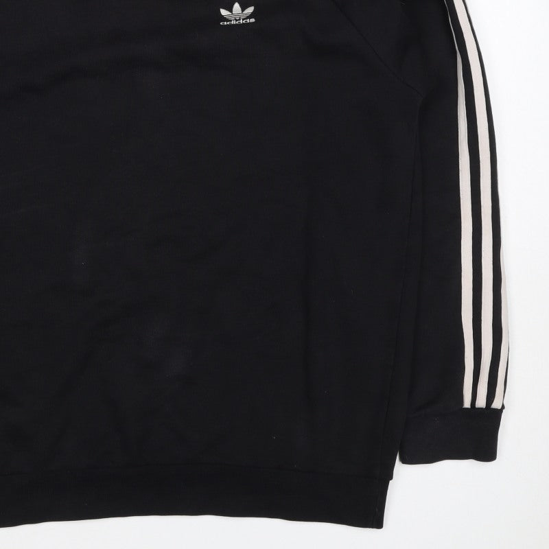 Adidas Men’s Black M 3 Stripe Trefoil Crew Neck Pullover Sweatshirt
