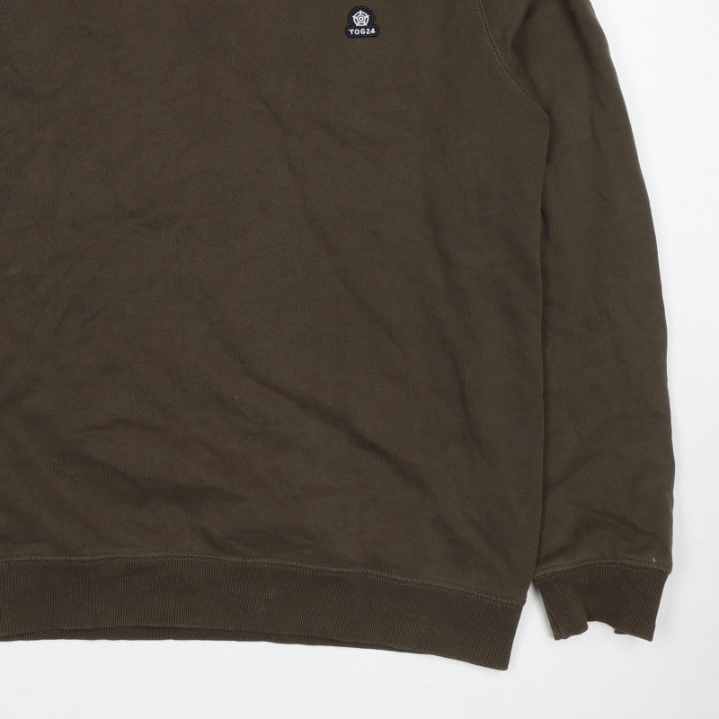 TOG24 Men’s Brown Logo Crew Neck Sweatshirt Size L Cotton Pullover