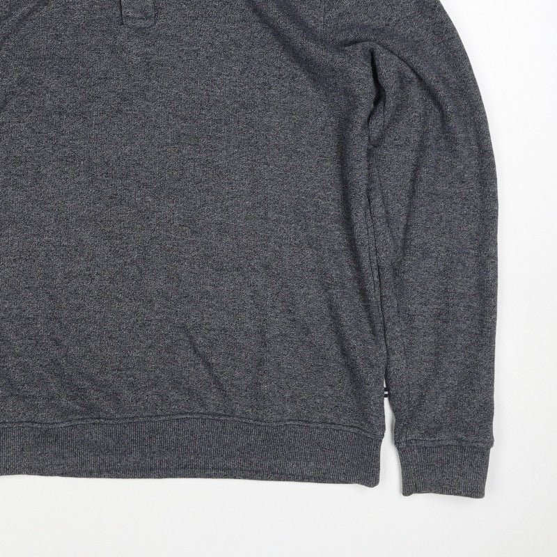 Maine New England Men's Grey Size S Henley High Neck Knit Sweatshirt