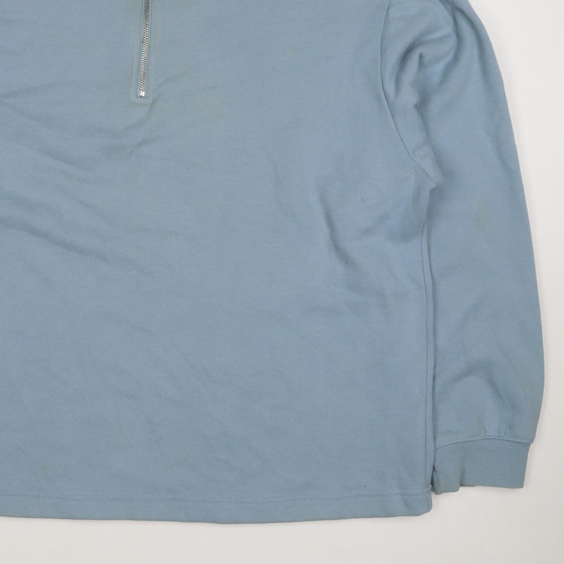 Topman Men’s Blue L Quarter Zip High Neck Sweatshirt