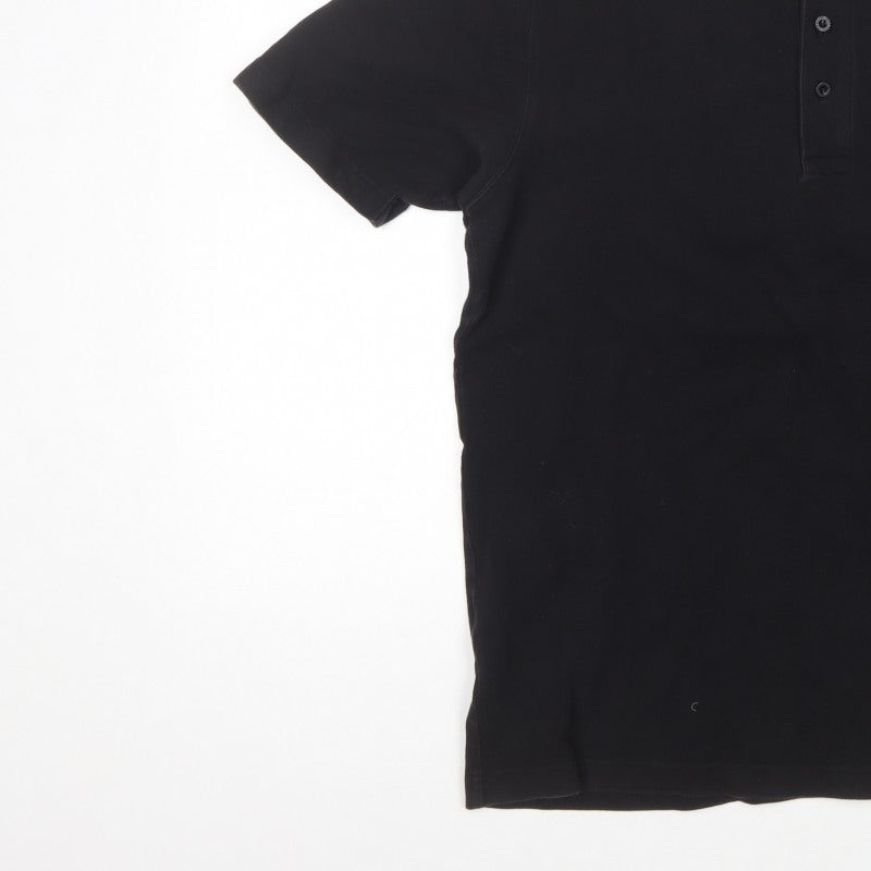 DKNY Jeans Men’s Black XL Logo Short Sleeve Polo Shirt