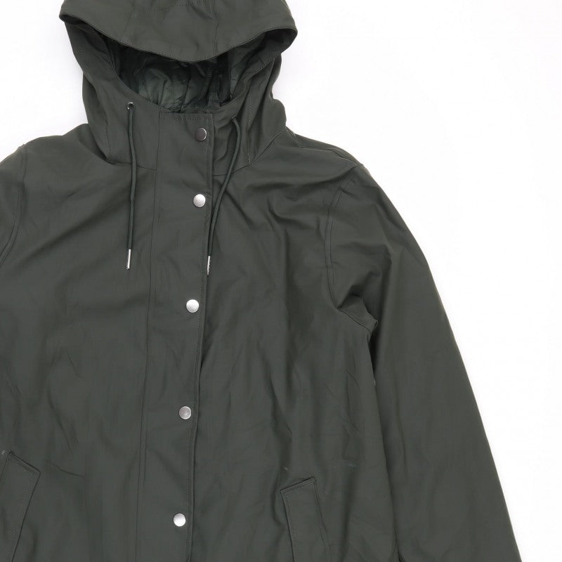 Marks & Spencer Women Green Size 14 Hooded Mid-Length Parka Coat
