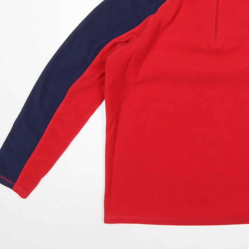 Mountain Warehouse Men’s Red Navy L 1/4 Zip Fleece Sweatshirt