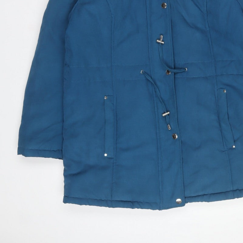 Love Coats Women’s Blue Hooded Padded Parka Coat UK 14
