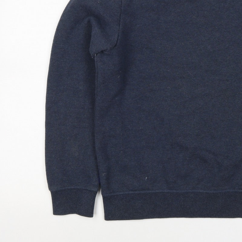 Superdry Men’s Blue L Crew Neck Logo Fleece Pullover Sweatshirt