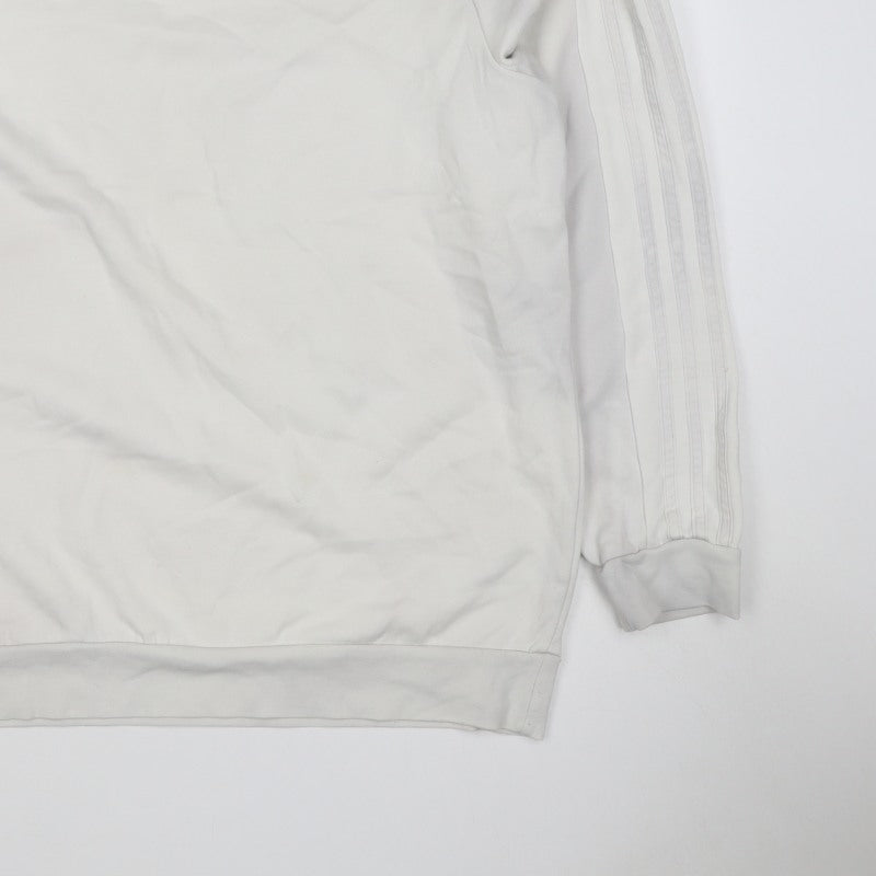 Adidas Men’s White M 3-Stripes Crew Neck Pullover Sweatshirt