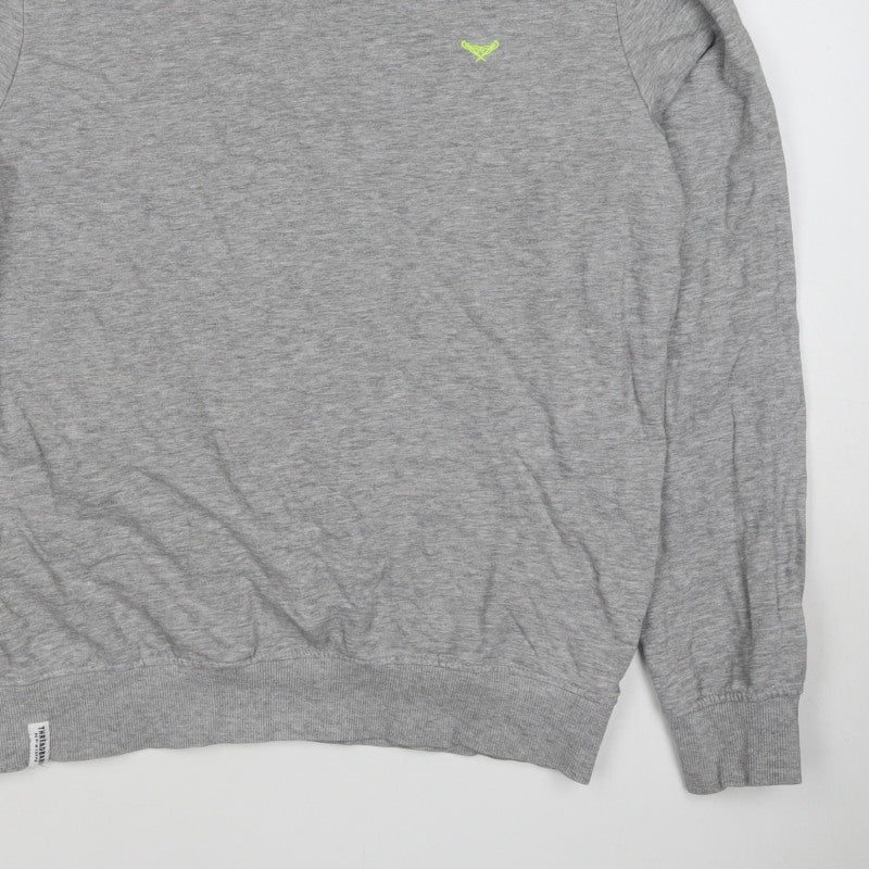 Threadbare Men’s Grey L Crew Neck Embroidered Logo Pullover Sweatshirt