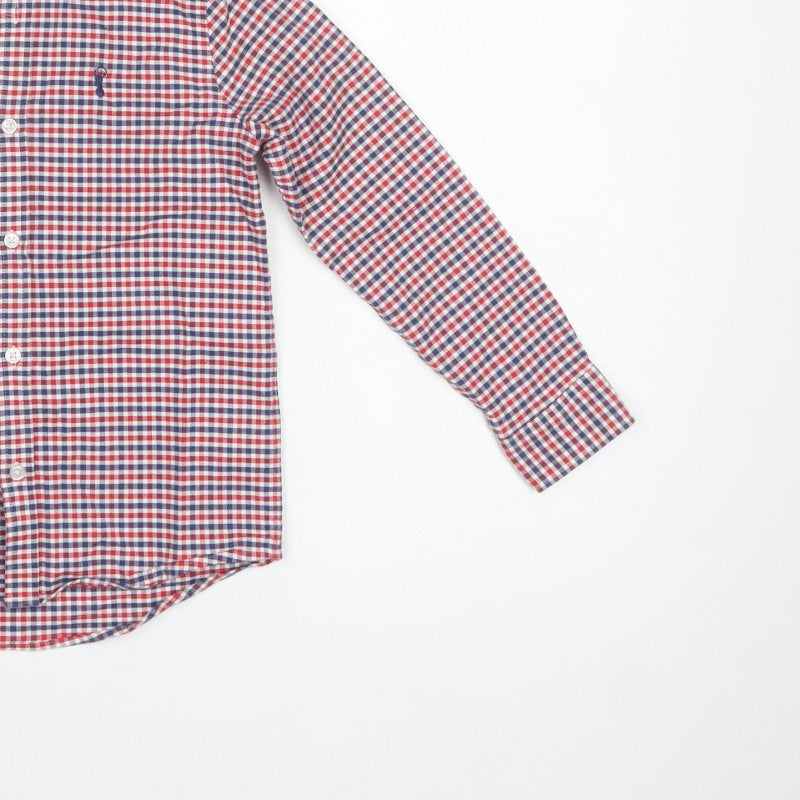 Next Boys Multicoloured Check Shirt 7 Years Cotton Long Sleeve Button-Up