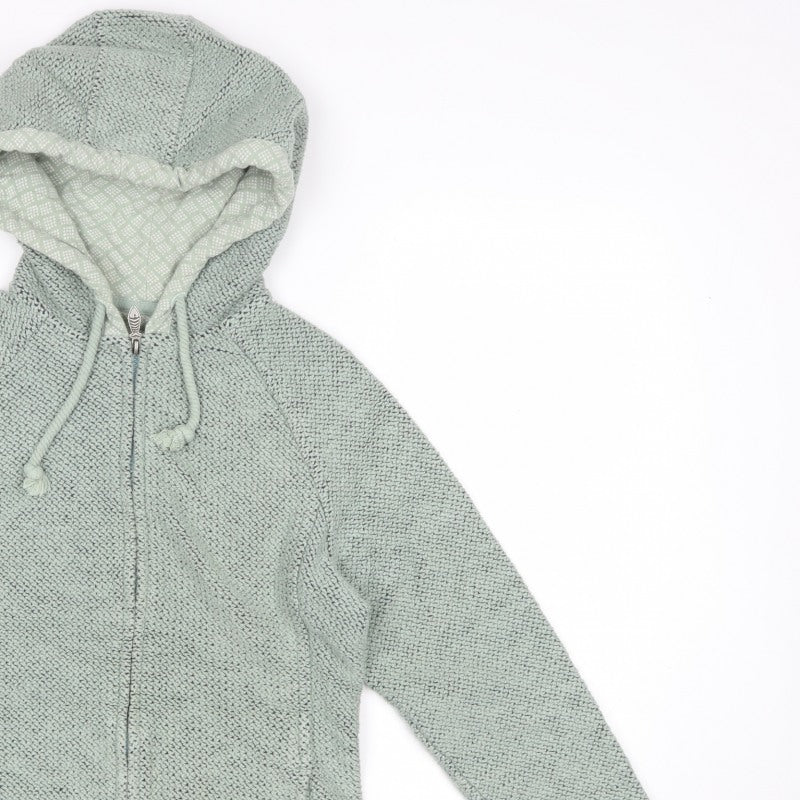 Weird Fish Women Green UK 10 Hooded Knit Full Zip Casual Jacket