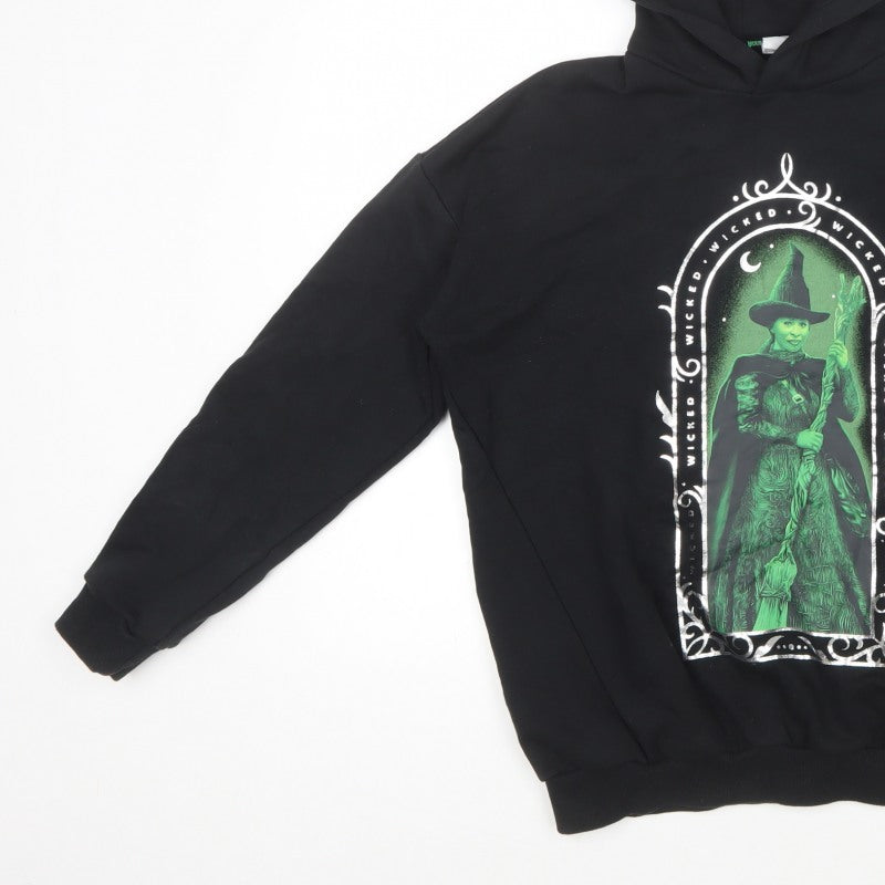 Wicked Girls Black 11-12 Years Pullover Hoodie Elphaba Graphic Print