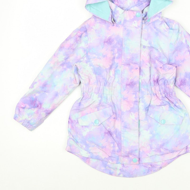 Mountain Warehouse Girls Multicoloured 5-6 Years Waterproof Hooded Rain Jacket
