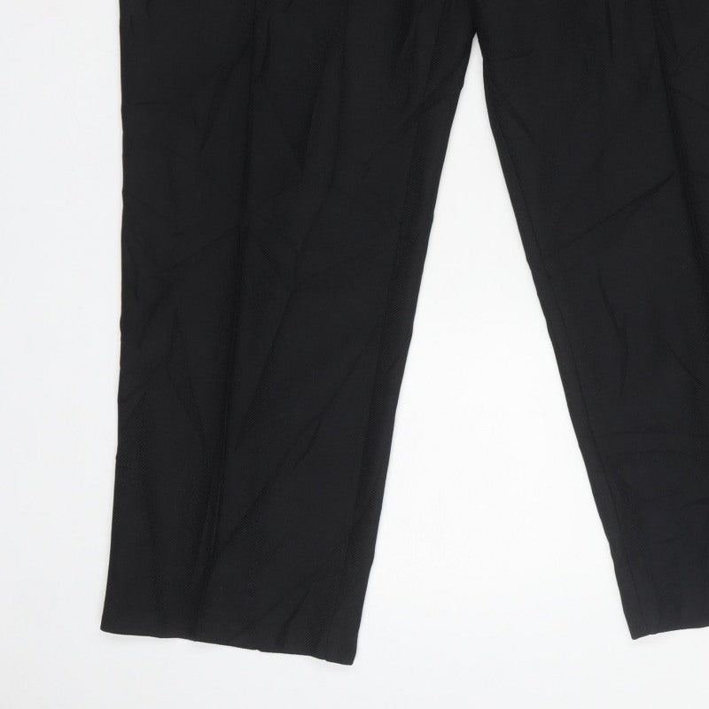 Marks & Spencer Women Black UK 18 Short Straight Work Trousers
