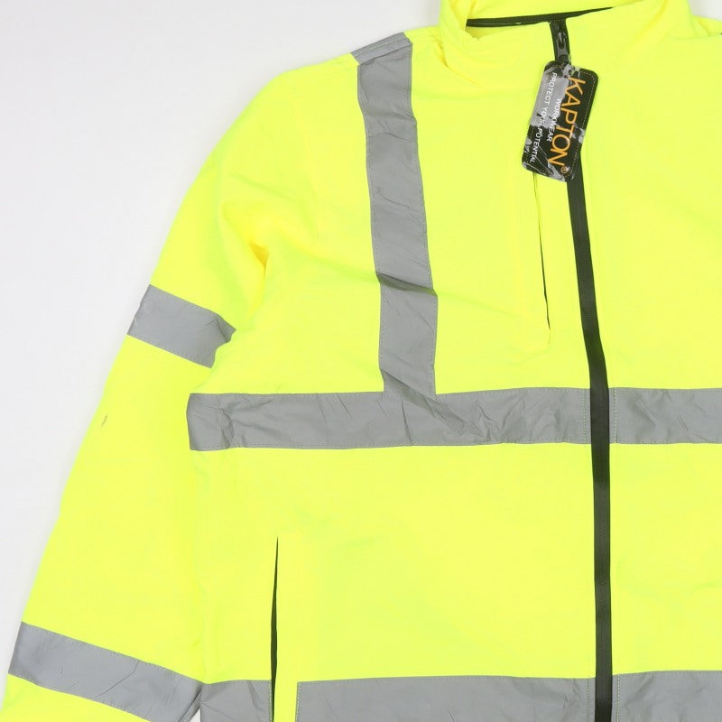 Kapton Workwear Men Yellow 3XL Hi Vis Soft Shell Work Jacket Reflective