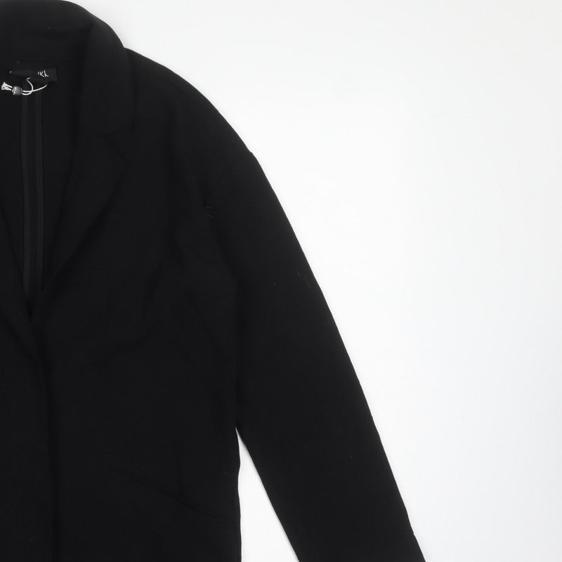 Monki Women’s Black XXS Single-Breasted Long Blazer Jacket