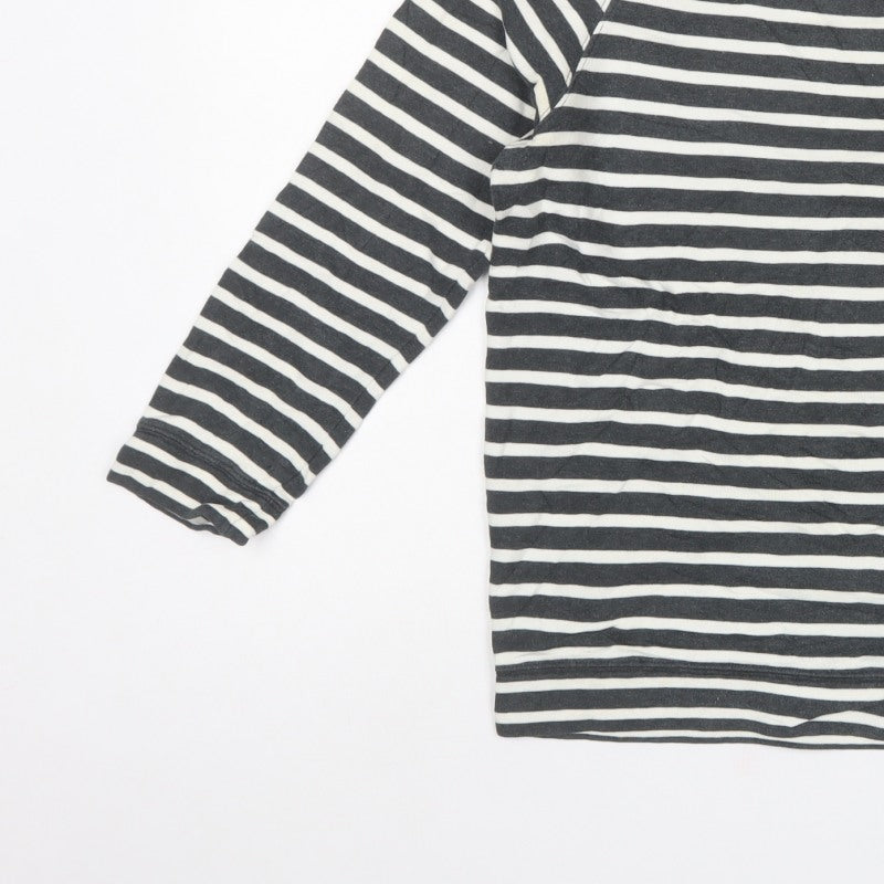 Jack Wills Women’s Black White Stripe UK 10 Pullover Sweatshirt Logo