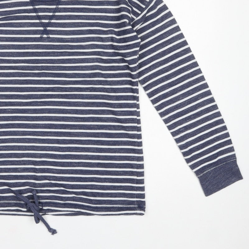 Next Women’s Blue Striped UK 10 Pullover Sweatshirt Drawstring Hem