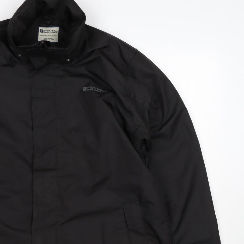 Mountain Warehouse Men’s Black M Hooded Waterproof Rain Jacket
