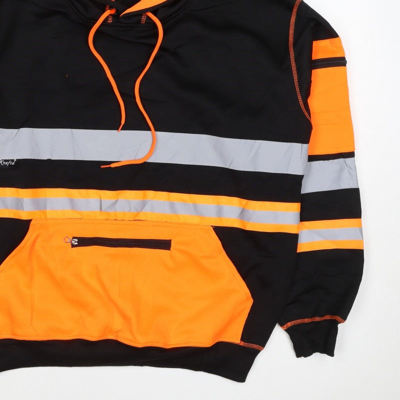 Kraftd Men’s Multicoloured L Hi Vis Reflective Pullover Workwear Hoodie