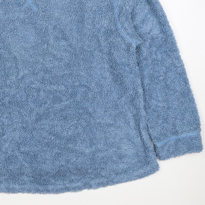 ASOS DESIGN Women Blue Teddy Fleece Pullover Sweatshirt UK 10 Crew Neck