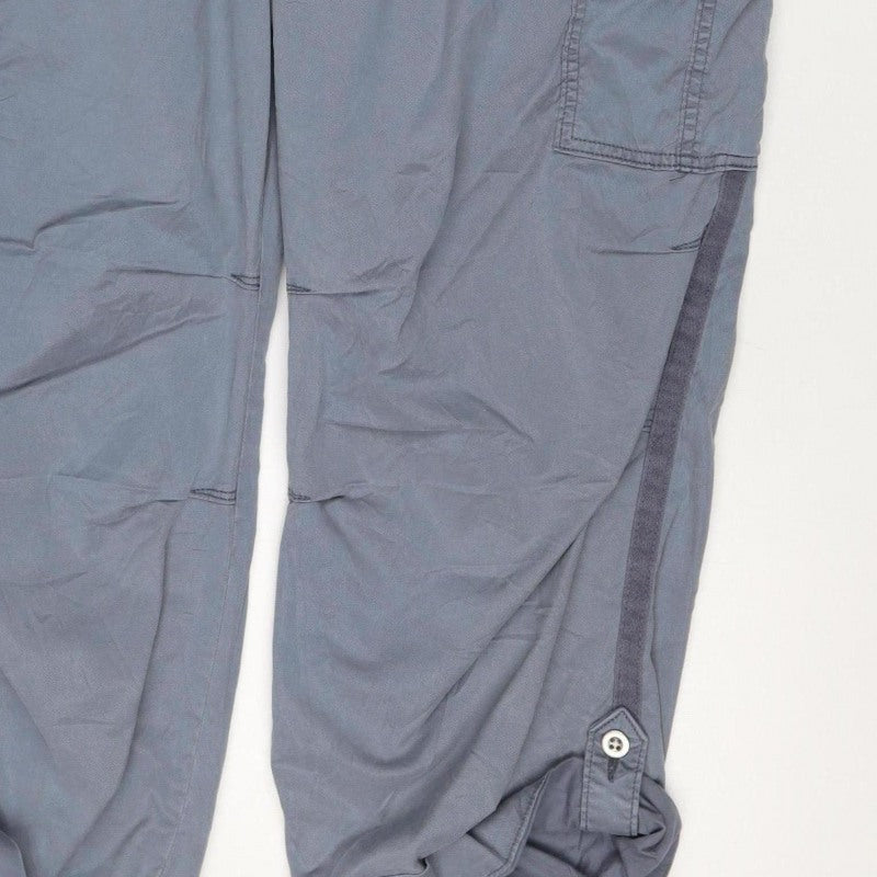M&S Women’s Grey Size 12 Regular Cotton Cargo Trousers Pockets
