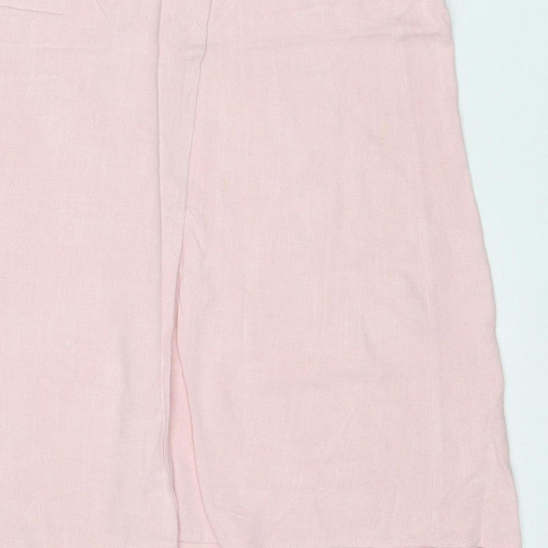 New Look Women Pink Size 10 Long Straight Pencil Button Skirt