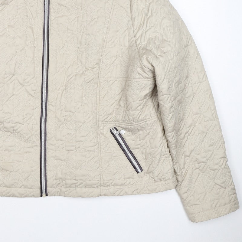 Klass Women’s Ivory Size 22 Quilted Puffer Jacket Full Zip Pockets