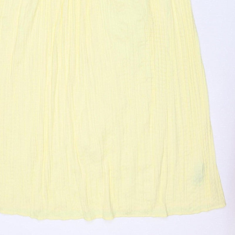 M&S Women Yellow Size 18 Maxi Skirt Lightweight Crinkle Summer