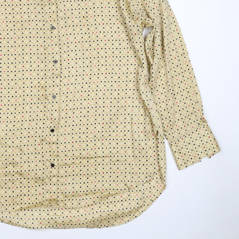 Zara Basic Women Beige UK 12 Geometric Long Sleeve Button-Up Tunic Shirt